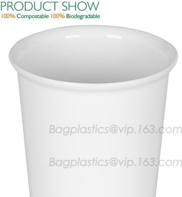 16 oz PLA compostable coffee paper cup with CPLA compostable lid,100% compostable pla coated paper cup 6OZ with CPLA Lid