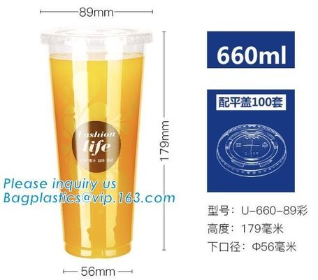 disposable printed ice cream plastic cup/cold drink cup,White/Black CPLA Biodegradable Cup Lid,100% Biodegradable Pla Co