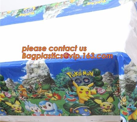 Custom Printed Plastic Waterproof Halloween Table Cloth, custom printed plastic table cover sheet, Household Items Solid