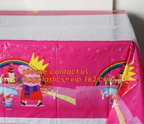 Lovely 108cm disposable Birthday tablecloth Cartoon Winnie the pooh kids happy birthday party plastic tablecover supplie