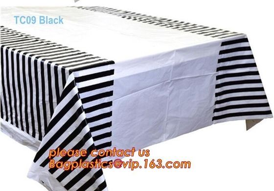 Biodegradable compostabl tablecloth table cover, dress up your party dessert buffet with patterned plastic table clothes