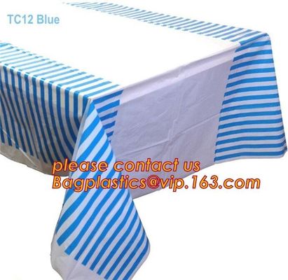 Biodegradable compostabl tablecloth table cover, dress up your party dessert buffet with patterned plastic table clothes