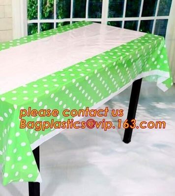 10Pcs Pack Waterproof Rectangle 137cm x 274cm Table Cover Tablecloth Plastic Tablecover For Wedding Patry Event Decorati