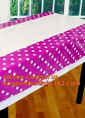 10Pcs Pack Waterproof Rectangle 137cm x 274cm Table Cover Tablecloth Plastic Tablecover For Wedding Patry Event Decorati