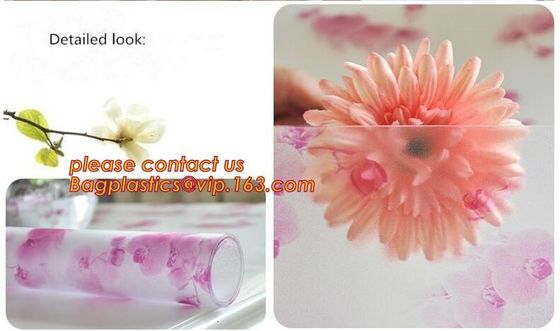 PVC Tablecloth Gold Silver Flower Soft Glass Square/Rectangle Tablecover Waterproof Oilproof Dining Table cloth BAGEASE