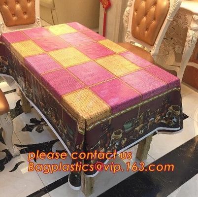 Popular Colorful Plastic Pvc Dining Table Cover,PVC PEVA compound table cloth/ covers,Eco-Friendly Adhesive Tablecloth R