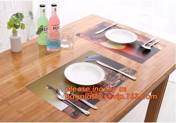 Heat insulation PVC Printed Placemat Dining Table Plate Mat,custom hot selling OEM pvc place mat dining table mat for wh