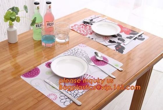 Heat insulation PVC Printed Placemat Dining Table Plate Mat,custom hot selling OEM pvc place mat dining table mat for wh