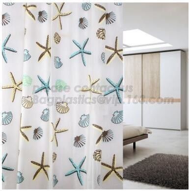 waterproof Eco-friendly Shower Curtain, PEVA materails Shower Liner, Waterproof Polyester Shower Bath Curtain bagease