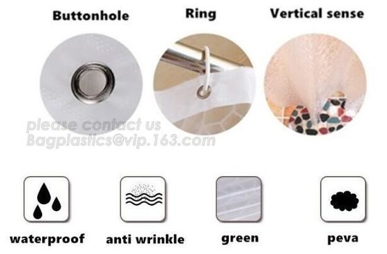 Water-Repellent Fabric Custom Print Shower Curtain Mildew-Resistant Machine Washable White ,Bathroom Bath Textile Fabric