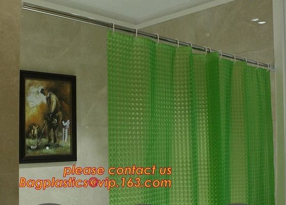 SEVEN COLOR DOT SHOWER CURTAIN, Fashion beautiful flower printing retractable bathroom shower curtain, China Manufacture