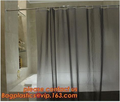 New popular transparent printed peva shower curtain, Polyester Shower Curtain Fabric For Bath Curtain, waterproof bath w