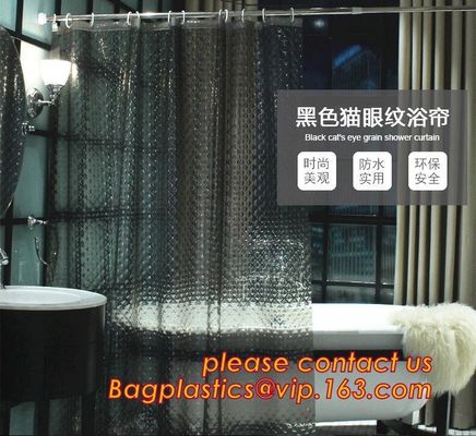 SCENERY PRINTING POLYESTER SHOWER CURTAIN, custom 3d eva shower curtain for bathroom, Popular cotton hooks polyester tex