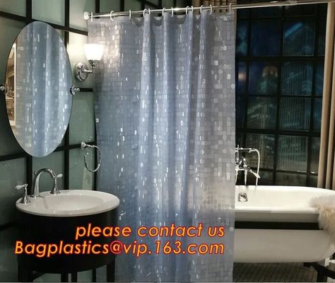 Mould Proof Waterproof white and black trellis design pvc custom bath curtain printed shower curtain, High quality Polye