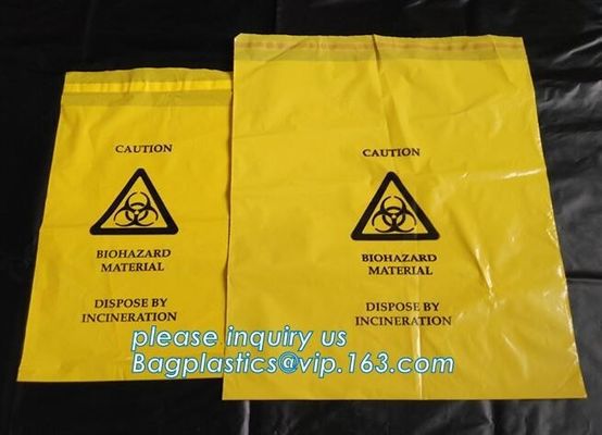 HDPE plastic drawstring biohazard garbage waste, Heavy duty safety plastic biohazard,ENVELOPE BAGS, ENVELOPE, SELF SEAL