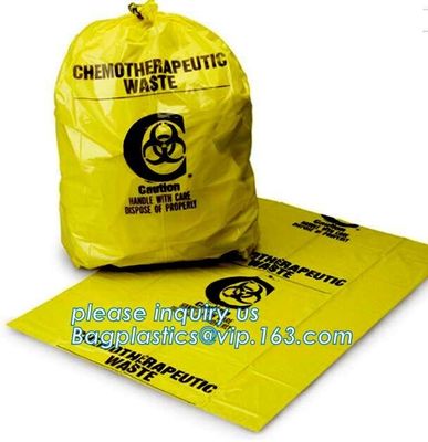 Biohazard infectious plastic waste bags Dustbin liners, PE biohazard eco bag, Biohazard Bags for medical waste use, pac