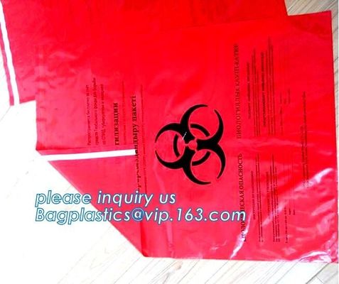 medical trash bin liner bags biohazard waste garbage bags, Health Hazards bags, biohazard waste bags medical waste bag,