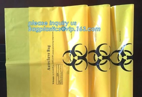 Biohazard medical waste bag yellow plastic draw tape bag, promotional medical bags, madical biohazard bags, bagplastics