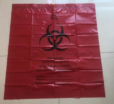 Adhensive tape bag, self seal bagsYellow/red/black biohazard infectious/medical waste bag/liner with drawcord/drawstring