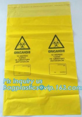 LDPE Specimen Biohazard Bag/Zip lockk bag with pocket, Disposable Endoscopic Specimen Retrieval Bags/Medical Biohazard Spe