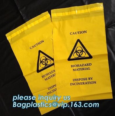 LDPE Specimen Biohazard Bag/Zip lockk bag with pocket, Disposable Endoscopic Specimen Retrieval Bags/Medical Biohazard Spe