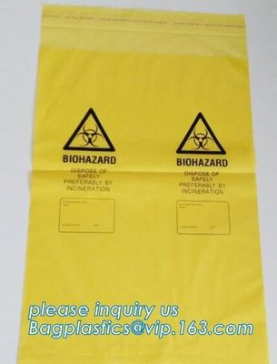 LDPE Specimen Biohazard Bag/Zip lockk bag with pocket, Disposable Endoscopic Specimen Retrieval Bags/Medical Biohazard Spe