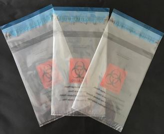 printing self adhesive biohazard waste bag, autoclave biohazard specimen transport bag, Medical Biohazard Plastic Poly B