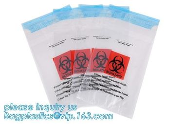 printing self adhesive biohazard waste bag, autoclave biohazard specimen transport bag, Medical Biohazard Plastic Poly B