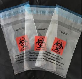 printing self adhesive biohazard waste bag, autoclave biohazard specimen transport bag, Medical Biohazard Plastic Poly B