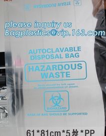 Disposable biodegradable Biohazard garbage bag, infectious emergency autoclavable biohazard bag on roll, bagplastics, pa