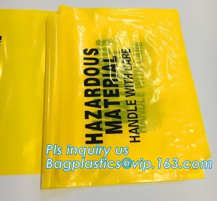 Medical biohazard bag PE safety red color waste bags for medical, biohazard trash bag on roll with cheap price, bagease