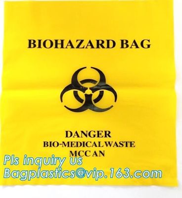 Custom Printed Yellow Biohazard Compost Disposal Plastic Biodegradable Yard Medical Waste Bag, bagplastics, bagease, pac