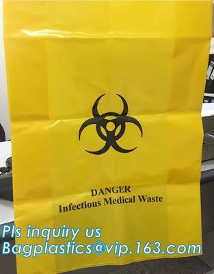 medical bag colorful infectious plastic disposable bags, Medical Consumables Biohazard Waste Bag Disposable HDPE LDPE pl