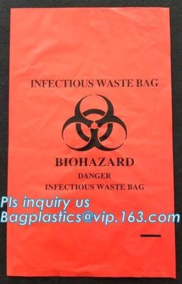 30 Gallon 33&quot; X 40&quot; Red Isolation Infectious Waste Bag / Biohazard Bag High Density 17 Microns - 250 / Case, bagease