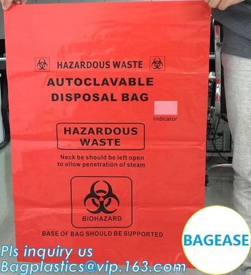 Customized color biohazard medical waste drawstring bag drawtape bag, biohazard medical waste bags for clinical waste,ye