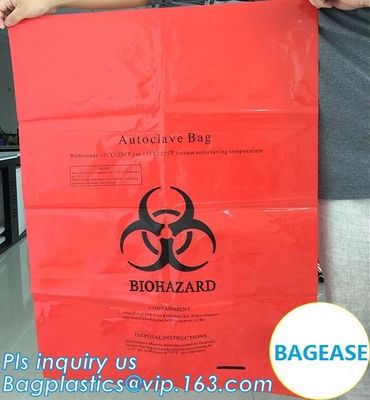 Customized color biohazard medical waste drawstring bag drawtape bag, biohazard medical waste bags for clinical waste,ye