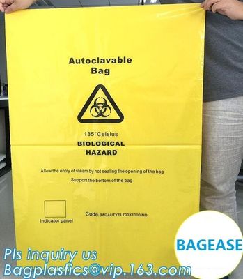 Customized color biohazard medical waste drawstring bag drawtape bag, biohazard medical waste bags for clinical waste,ye