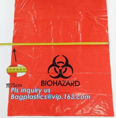 8-10 Gallon Medical Waste Trash Bags Compostable Biohazard Waste Bags Infectious Waste Basure Infecciosa Bags, bagplasti