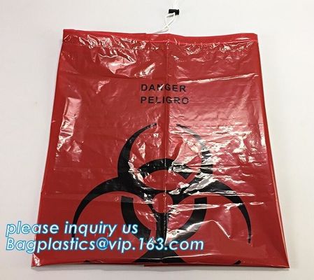 Disposable Plastic Material Biohazard Medical Waste Trash Bag, Colorful medical disposable plastic bags, bagplastics