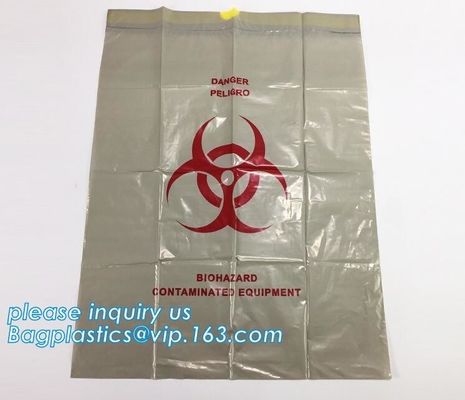 Disposable Plastic Material Biohazard Medical Waste Trash Bag, Colorful medical disposable plastic bags, bagplastics