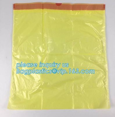 Soiled Linens Trash Bags Yellow Drawstring Tie and One Color Printed, 20-30 Gallon 1.3mil 30x43 plastic blue soiled line