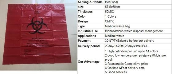 Biodegradable Plastic Hospital biohazard waste bags, Soiled Linen Bags, autoclavable ldpe medical biohazard waste plasti