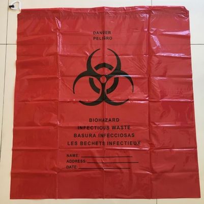 Biodegradable Plastic Hospital biohazard waste bags, Soiled Linen Bags, autoclavable ldpe medical biohazard waste plasti