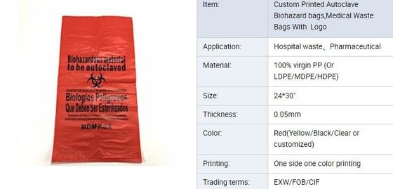 Custom 100% OXO-Biodegradable Medical Waste Garbage Bags Infections Linens Waste Bags, Medical Waste Garbage Bags Infect