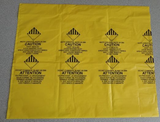 PE Asbestos Trash bag, PE asbestos waste bags 150microns thickness, Deposioble Asbestos Trash Bags, Asbestos Disposal Ba