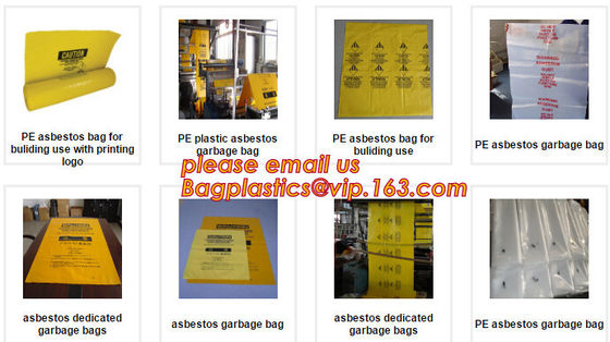 safety white transparent jumbo plastic garbage packaging asbestos waste bag, hazardous waste plastic bag printed asbesto