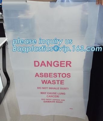 LDPE Asbestos Bags Transparent / Clear - Plain or Printed, Printed Asbestos Bag, Asbestos waste Bag, Asbestos Colour Fil