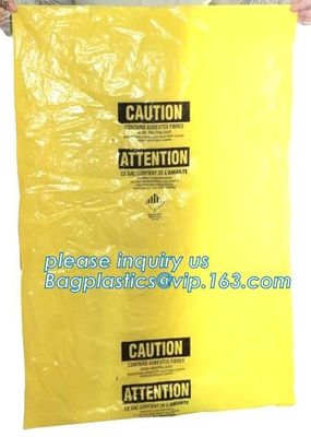 LDPE Asbestos Bags Transparent / Clear - Plain or Printed, Printed Asbestos Bag, Asbestos waste Bag, Asbestos Colour Fil