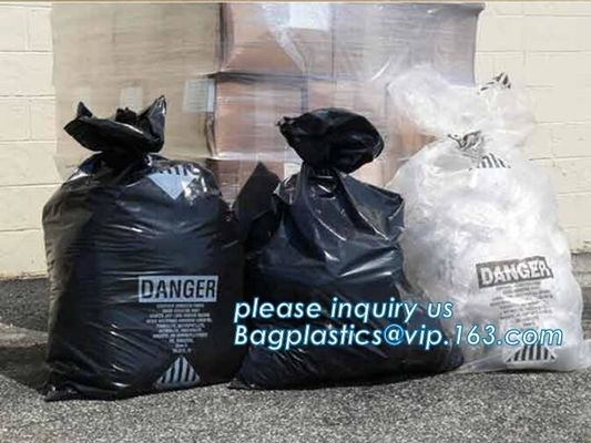 customized OEM Asbestos waste removal big bag, Asbestos bag big bag ton bag, Danger words printed ldpe asbestos bag, bag