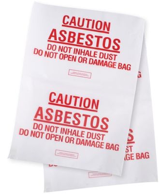 Asbestos Removal, Disposable plastic yellow poly asbestos warning printed burial bags, poly black garbage bag /black asb